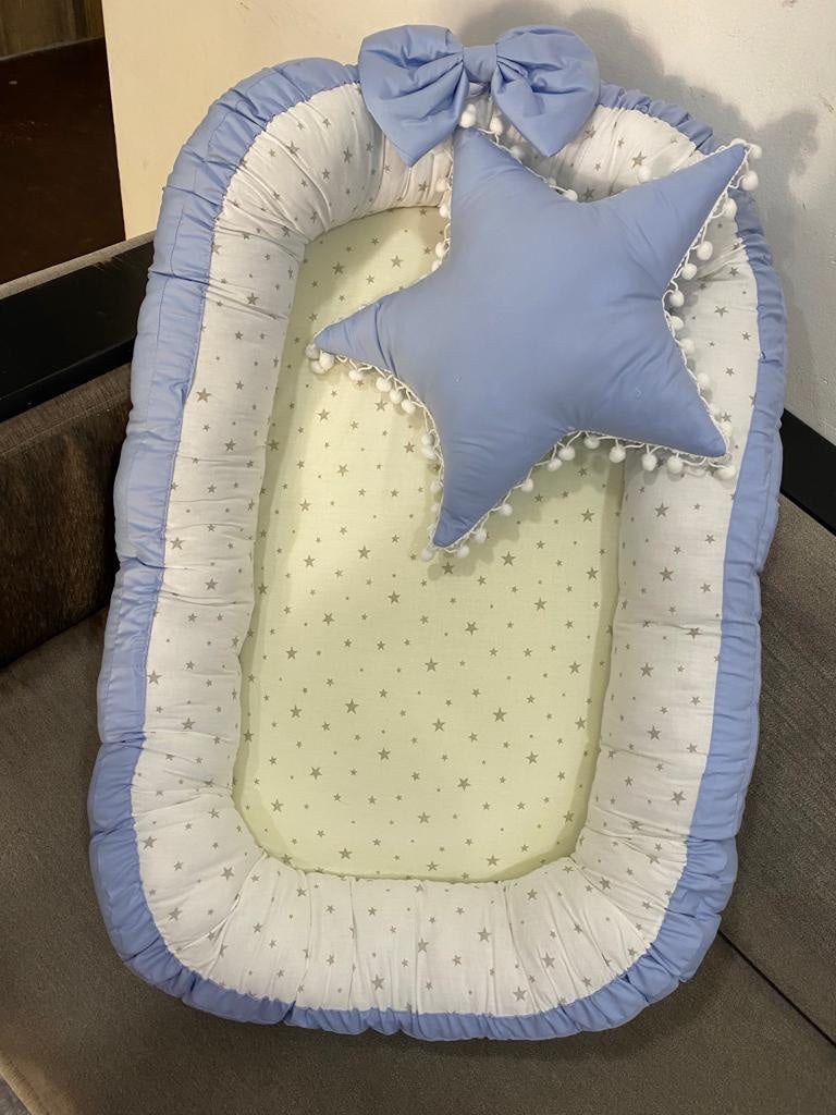 PREMIUM Handmade Cotton Baby Nest Pod Reversible Cocoon Luxury Bed+Sleep Cushion - S5