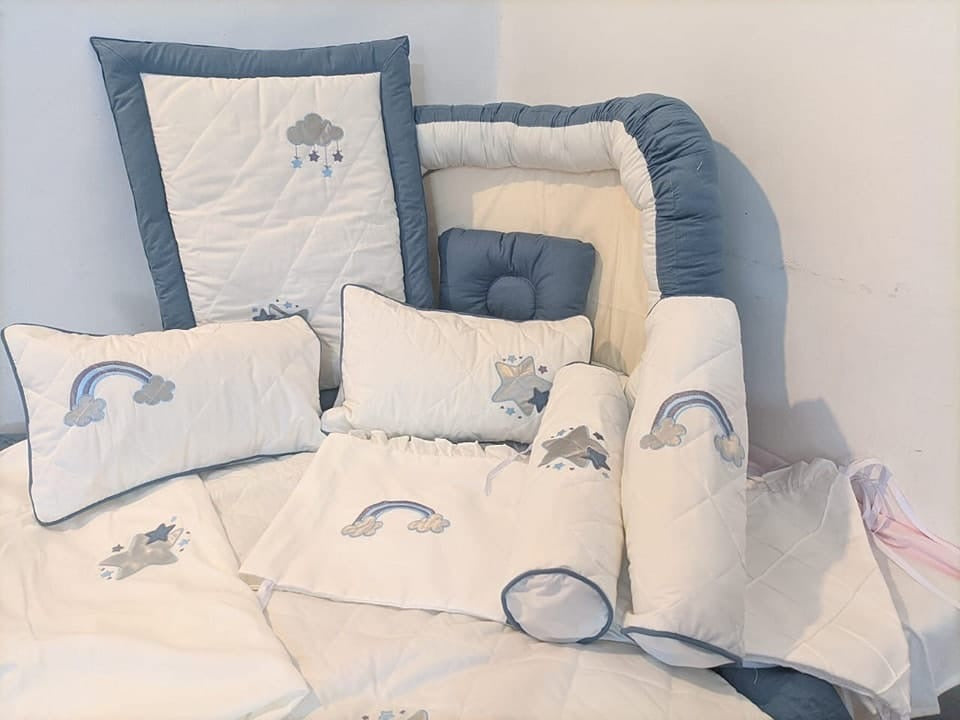 Luxury Handmade 25PCS Baby Crib Bedding Set – Soft Cotton Nursery Bedding Collection 80x140 CM