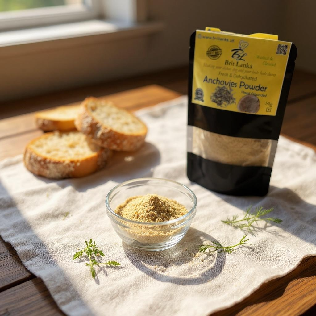 Ceylon Washed & Clean Dehydrated Hand-Ground Anchovies Powder | Fresh Natural UK | 50g