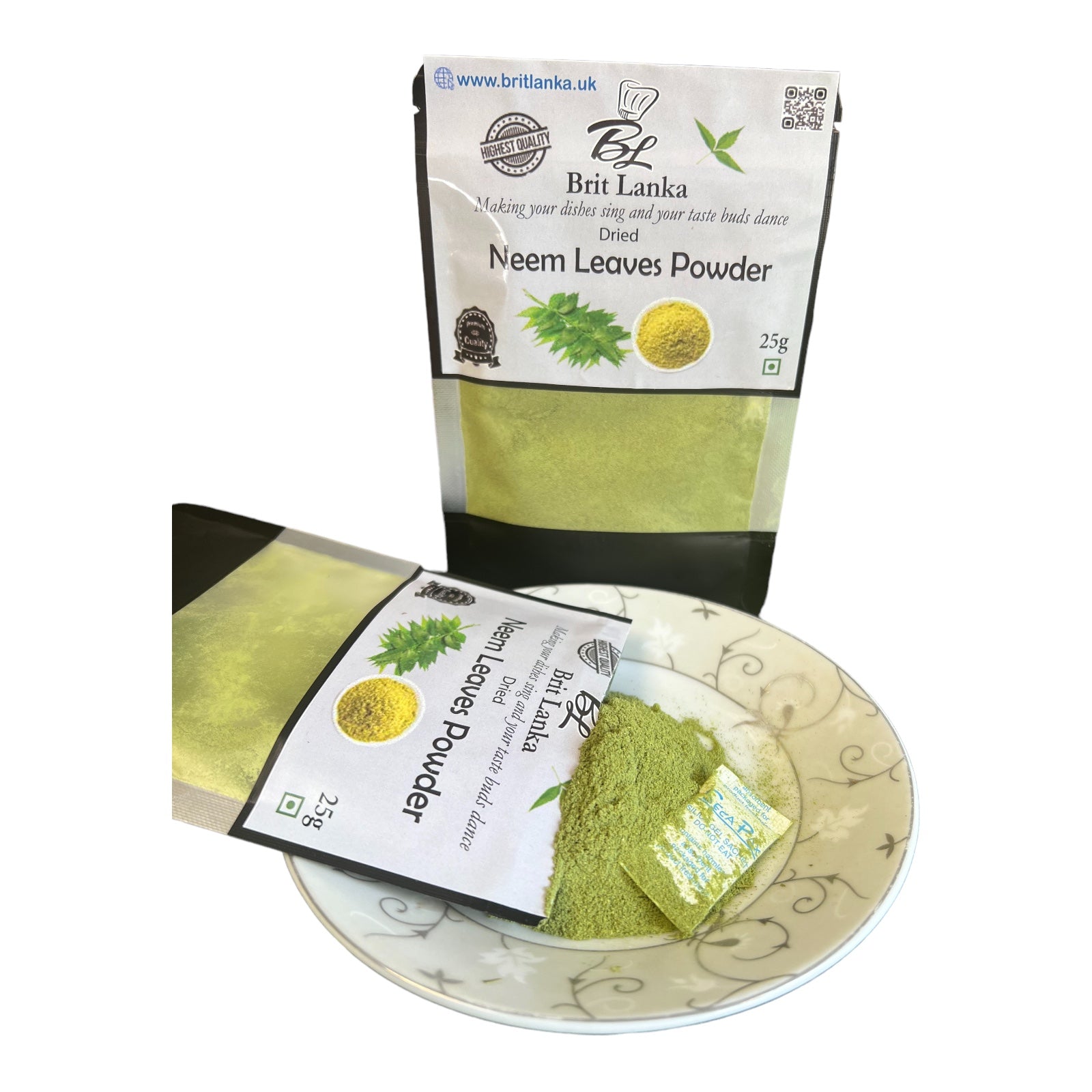 Hand-Grind Neem Leaves Powder 25g | Pure Ceylon Kohomba