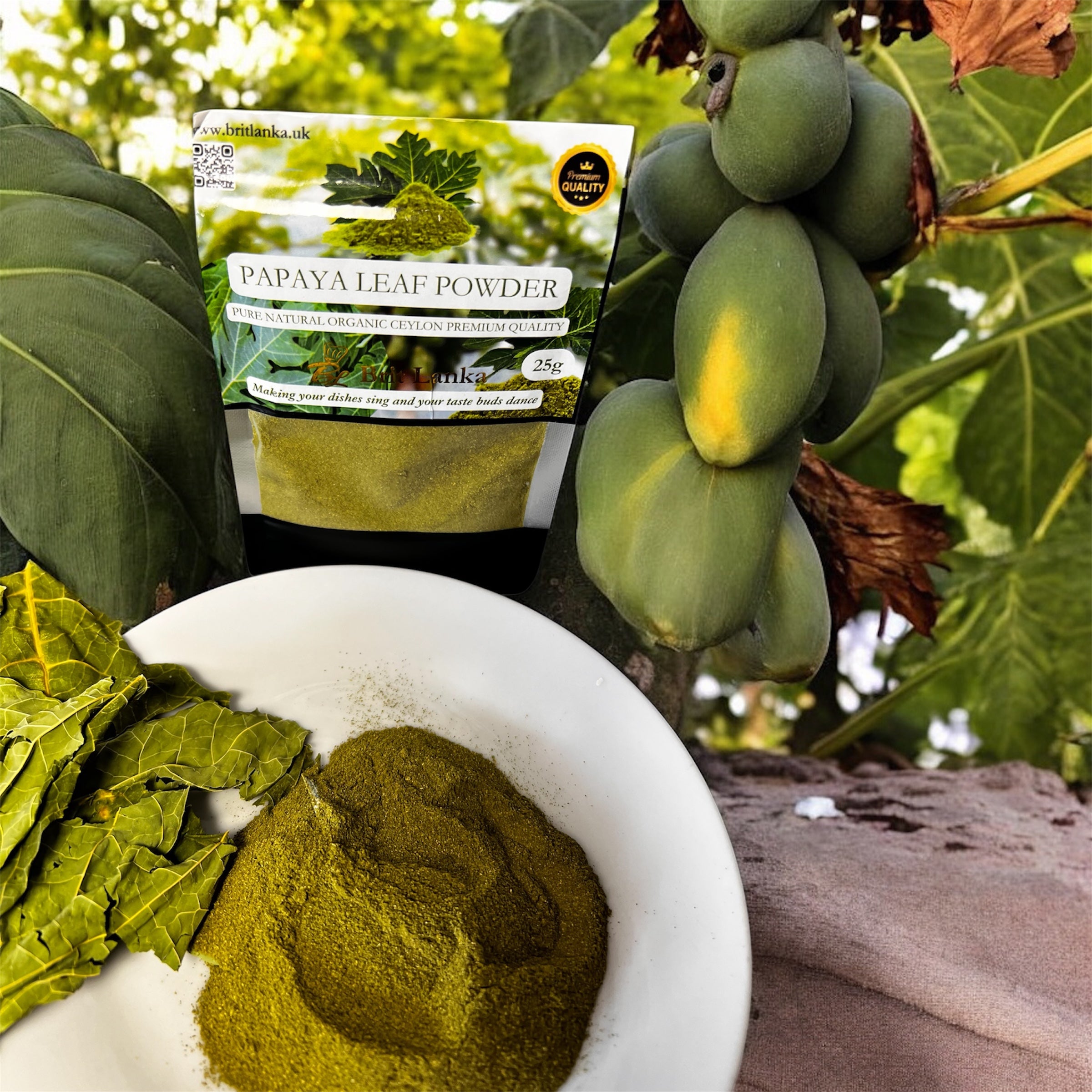 🌿 Organic Papaya Leaf Powder 25g | Detox Naturally | 100% Pure & Natural