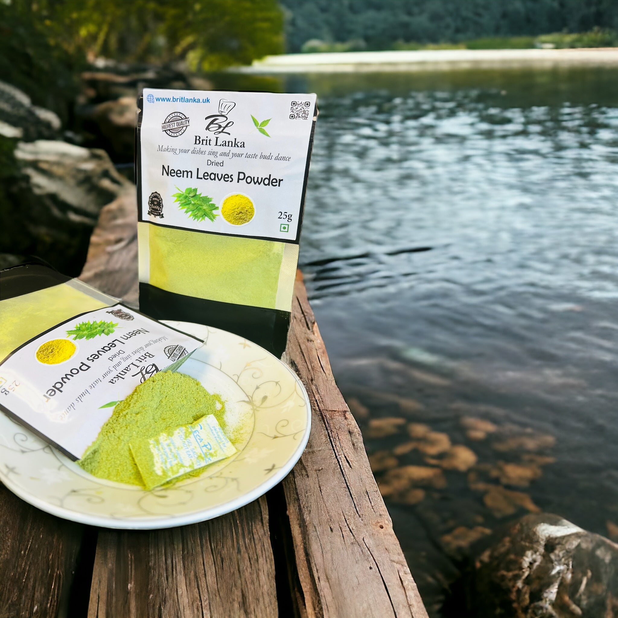 Hand-Grind Neem Leaves Powder 25g | Pure Ceylon Kohomba