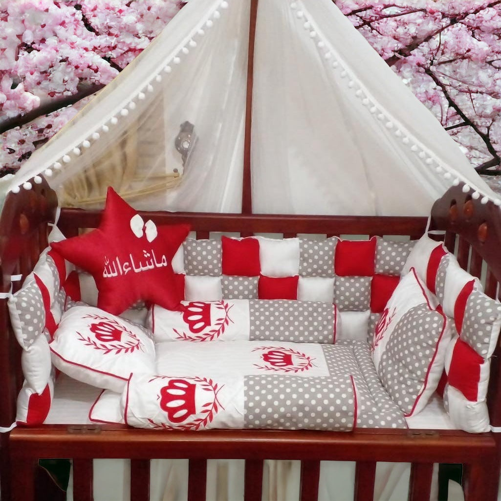 Luxury Handmade 25PCS Baby Crib Bedding Set – Soft Cotton Nursery Bedding Collection 80x140 CM
