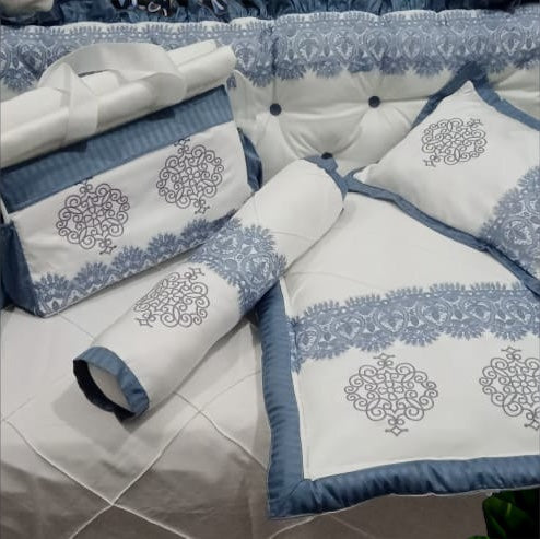 Luxury Handmade 25PCS Nursery Crib Cotton Bedding Sets Collection Size 80x140 CM - Rayon