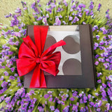 4 Hole cupcakes boxes with Red Ribbon