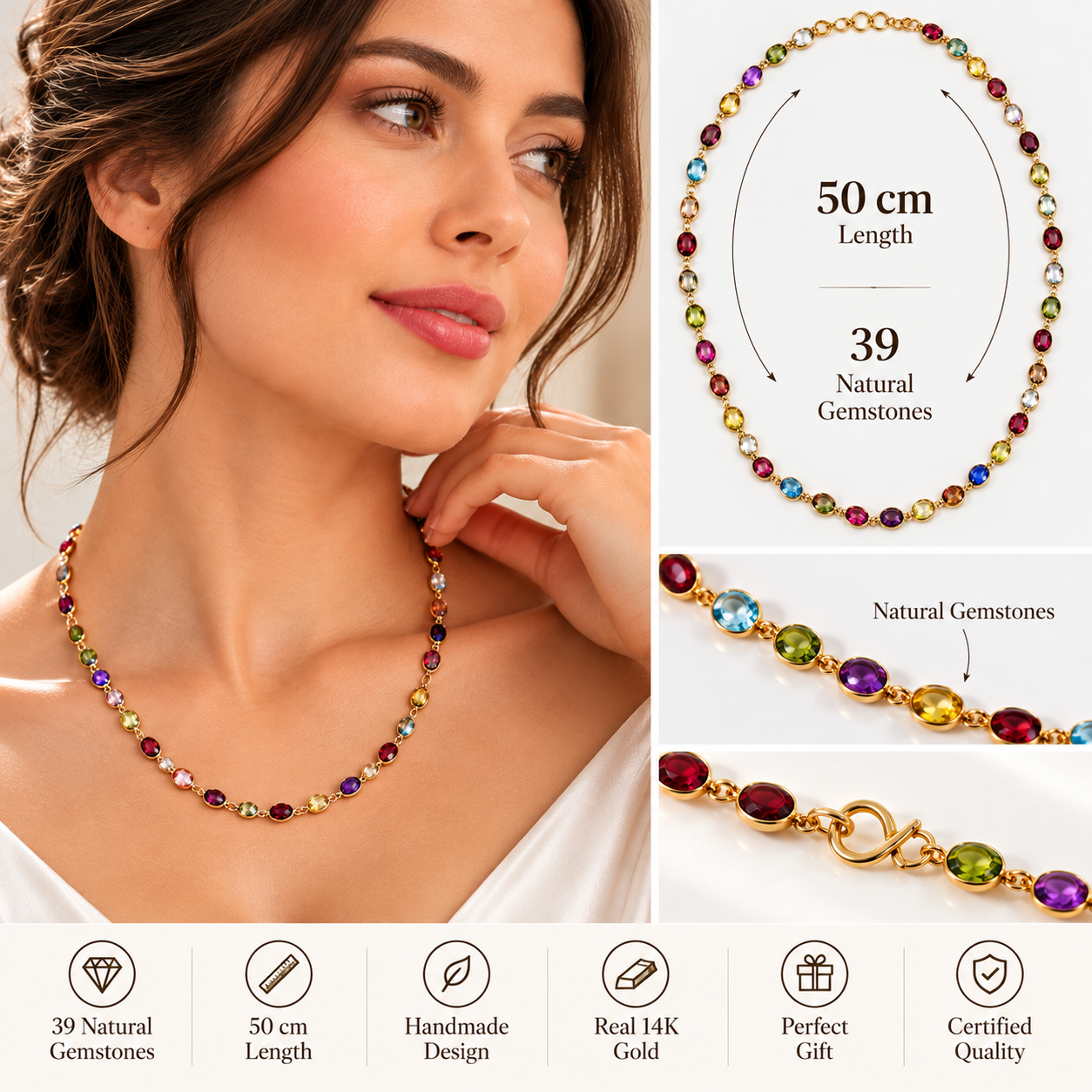 Gold Semi Precious Necklace