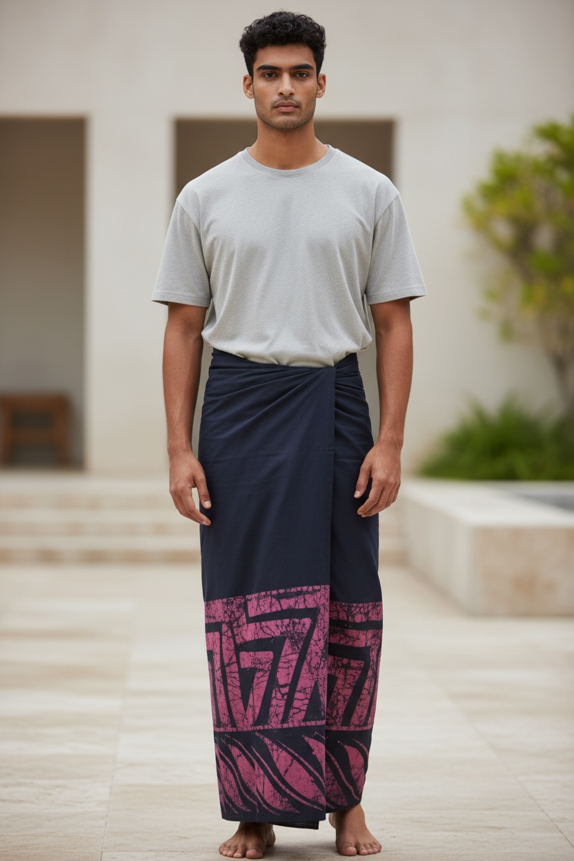 Handmade Men’s Cotton Batik Sarong | Sri Lankan Artisan Beachwear UK