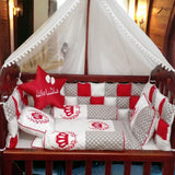 Luxury Handmade 15PCS Nursery Crib Cotton Bedding Sets Collection Size 80×140 CM