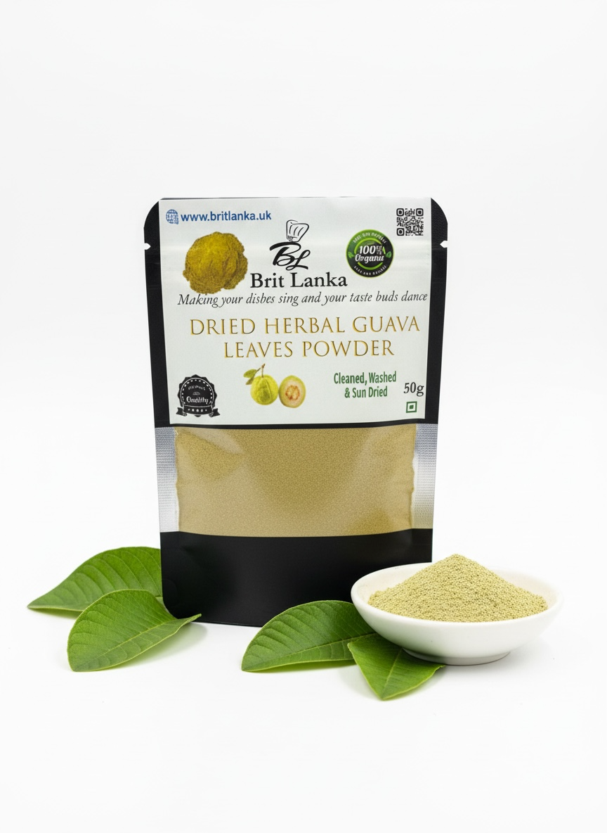 Organic dried guava leaves powder 25g for herbal tea and wellness”