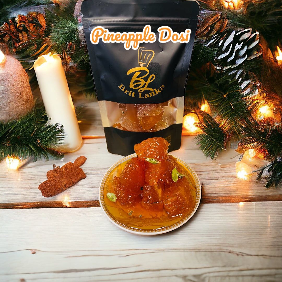 Sri Lankan traditional pineapple sweet preserve made with big pineapple chunks”