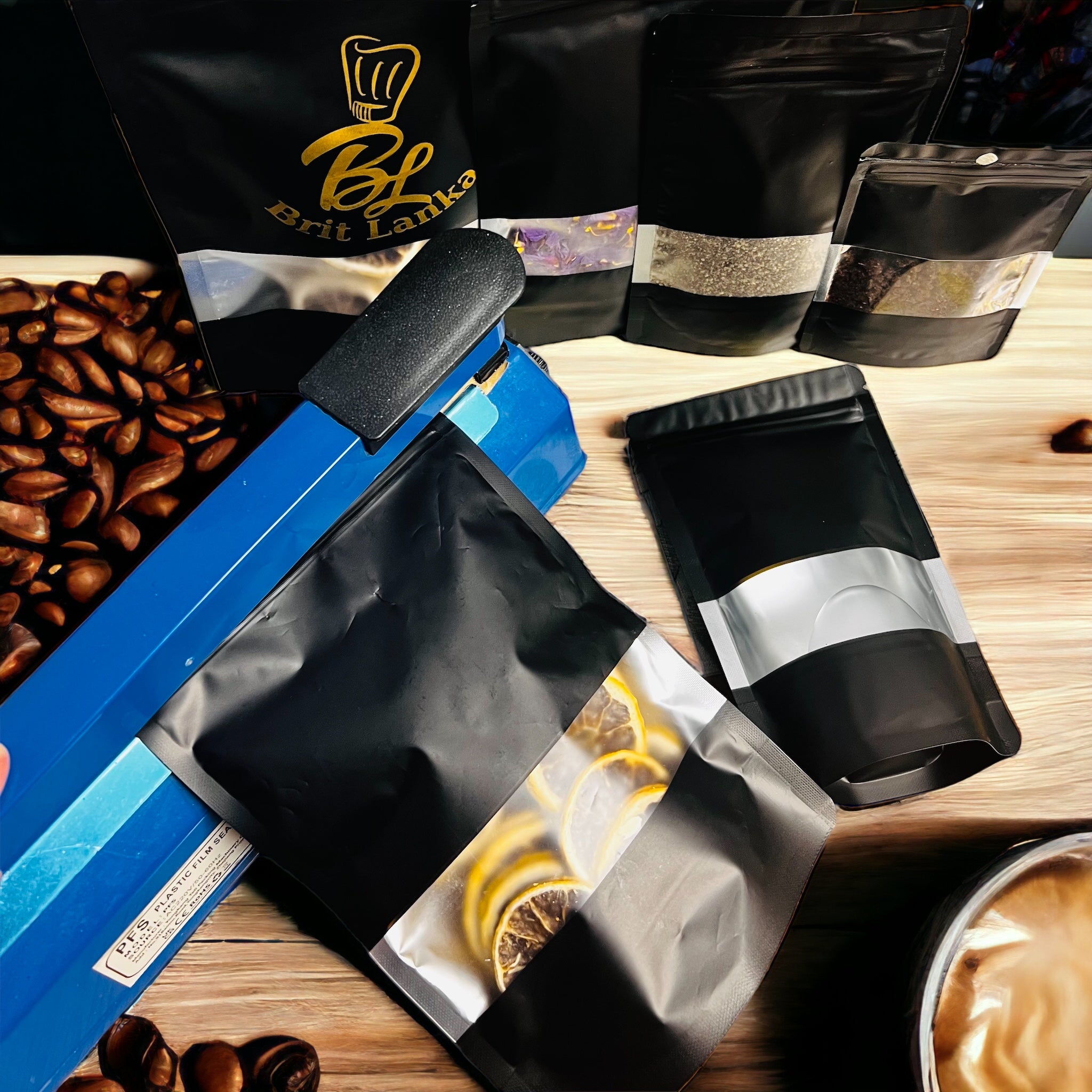 Black Resealable Stand-Up Mylar Zip Lock Bags | Heat Seal Food Storage Pouches