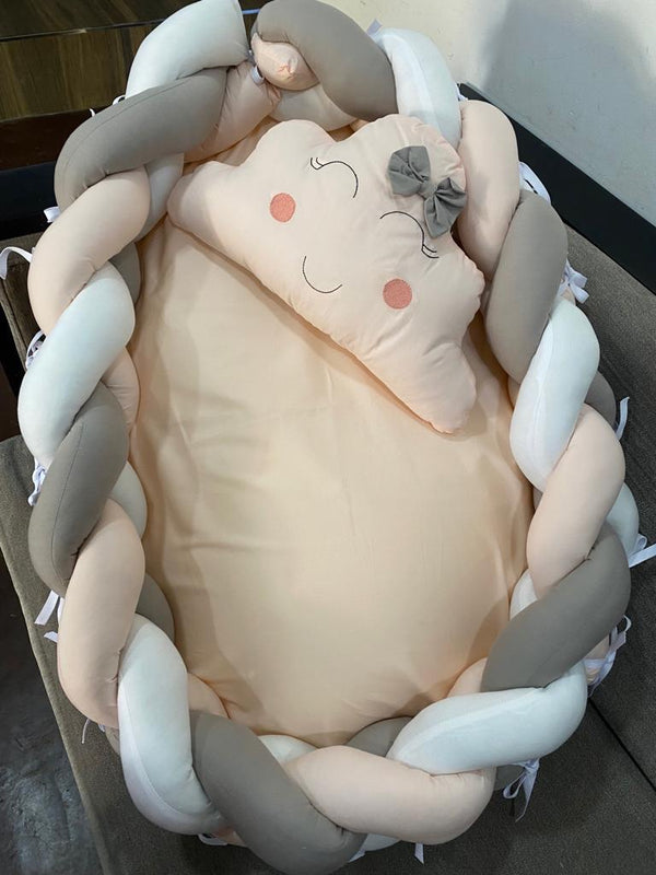 PREMIUM Handmade Cotton Baby Nest Pod Reversible Cocoon Luxury Bed+Sleep Cushion - S2