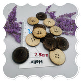 Handmade coconut Shell buttons 12 pcs NaturalScrapbooking Knitting Sewing 2 Hole - S1