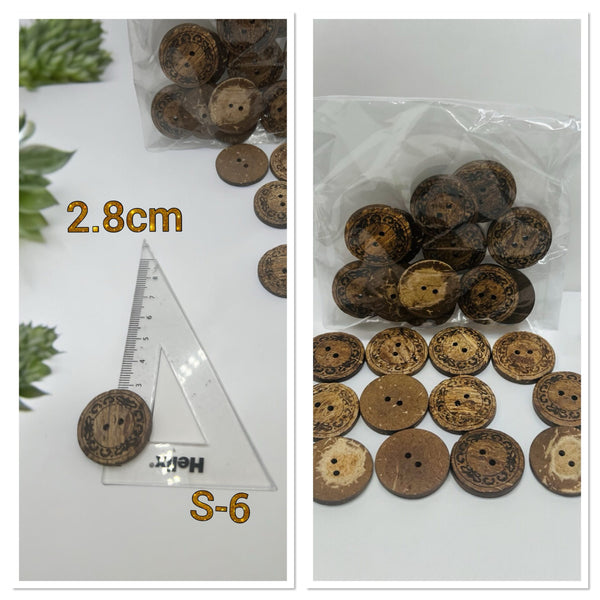 Handmade coconut Shell buttons 12 pcs NaturalScrapbooking Knitting Sewing 2 Hole - S6