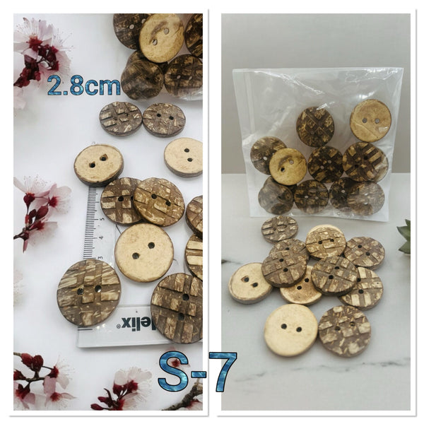 Handmade coconut Shell buttons 12 pcs NaturalScrapbooking Knitting Sewing 2 Hole - S7