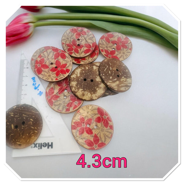 Handmade coconut Shell buttons 12 pcs NaturalScrapbooking Knitting Sewing 2 Hole - S9