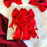 Hand Made large 11cm wide 6pcs Red COOLERS satin Bow decorations ,gift craft