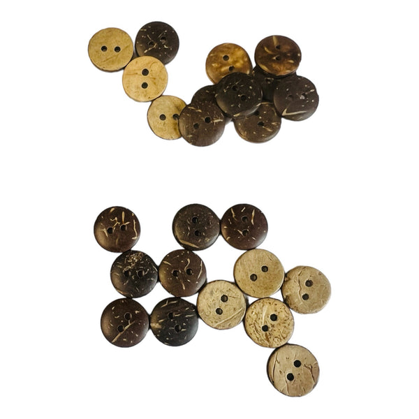 20mm Medium Natural Coconut Shell Buttons 2 Hole Brown Sewing Knitting Adult