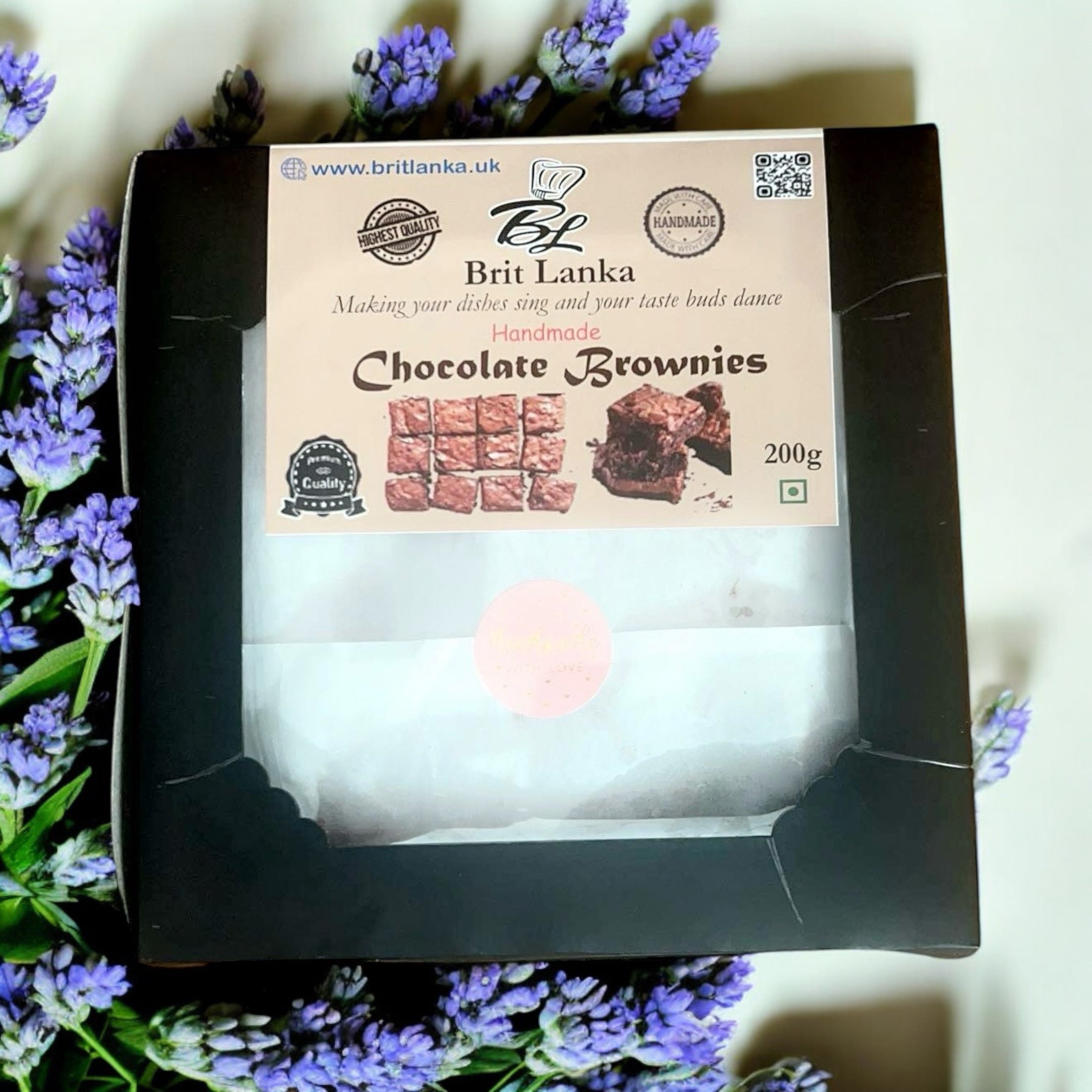 Luxury Homemade Chocolate Brownie Box | 6-Piece Fudge Brownies - 200g
